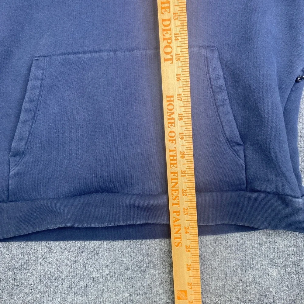 Hill City Mens Navy Blue Fleece Pullover Hoodie Sweatshirt Medium Zip Pocket